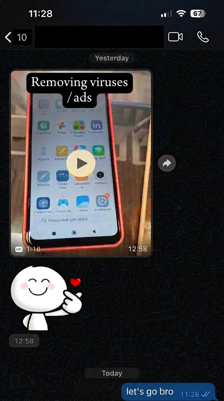 Before: full of ads · after: zero. Customer approved on the spot.
